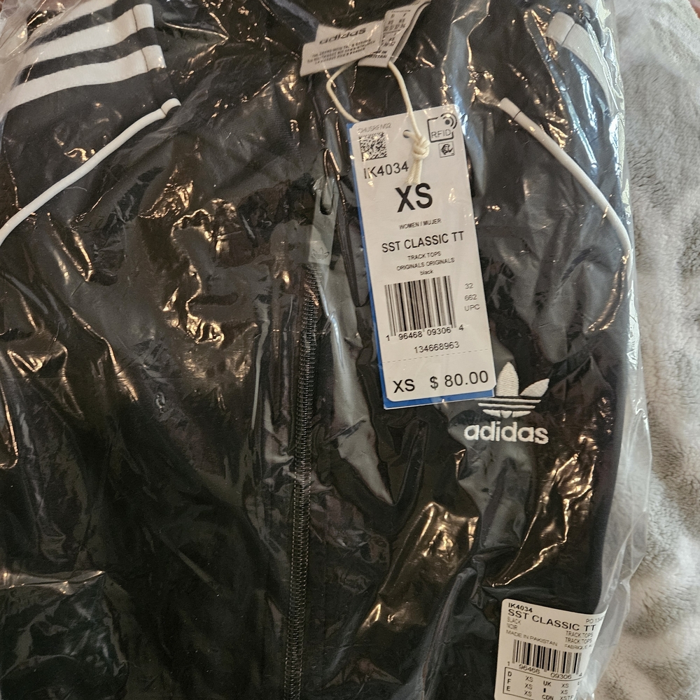 Adidas Black Track Pants with White Stripes
